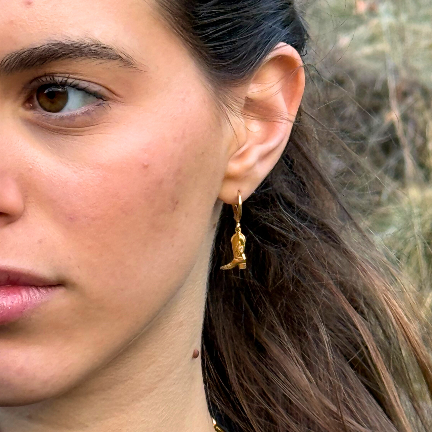 Pendientes Bota Cowboy Oro 24 Kilates