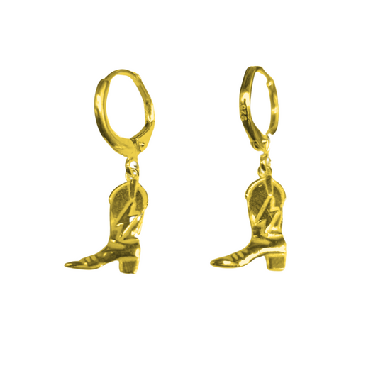 Pendientes Bota Cowboy Oro 24 Kilates