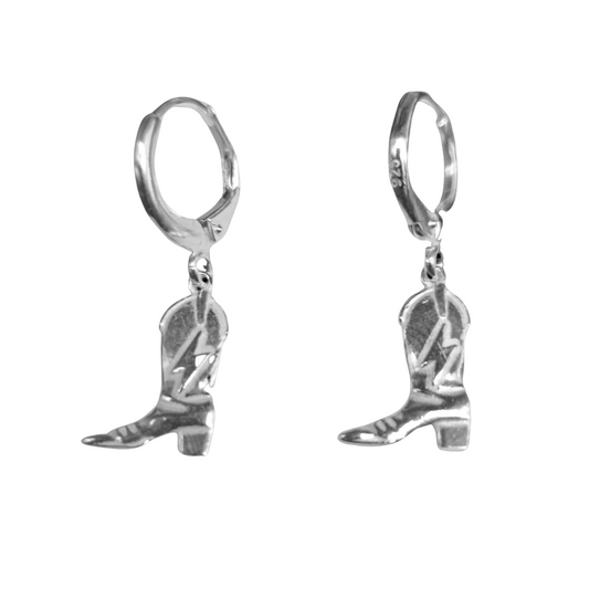 Pendientes Bota Cowboy Plata Pura 925