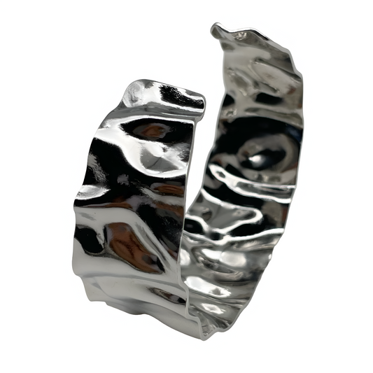 Brazalete "Mafalda" Plateado Ajustable de Acero Inoxidable
