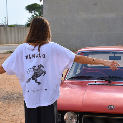 Camiseta Blanca Manga Corta Oversize "The Far West"