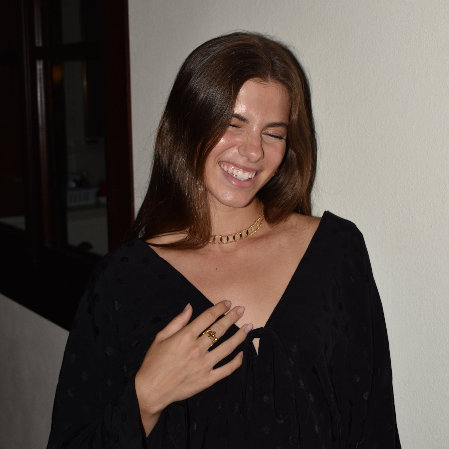 Collier ras du cou en acier inoxydable doré