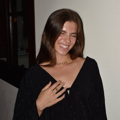 Collier ras du cou en acier inoxydable doré