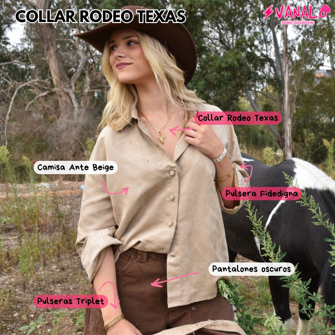 Collar "Rodeo Texas" Dorado Acero Inoxidable