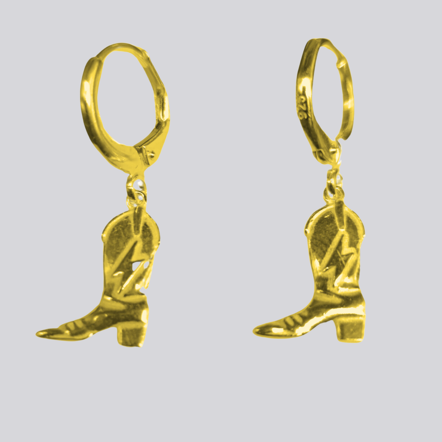 Pendientes Bota Cowboy Baño de Oro 24 Kilates