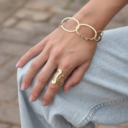 Pulseira confiável de aço inoxidável dourado