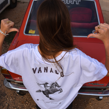 Camiseta Blanca Manga Corta Oversize "The Far West"