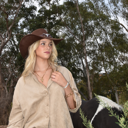 Collar "Rodeo Texas" Dorado Acero Inoxidable
